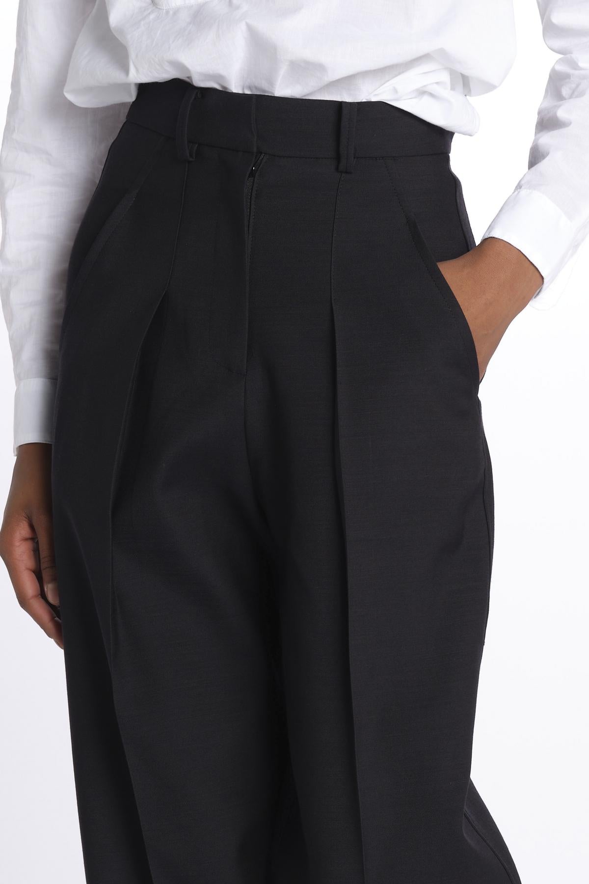 Pantaloni con pences 142706 BLACK lvir 