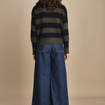 dolcevita over a righe D324Imc BLU_OLIVA milaura 