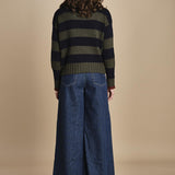 dolcevita over a righe D324Imc BLU_OLIVA milaura 