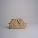 LANA clutch in paglia con pieghe e tracolla SAC LANA 01BG616 NATURALE bagatelle france 