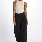 Pant PETRA 2 pinces popeline PETRA PE66 NERO nine in the morning 