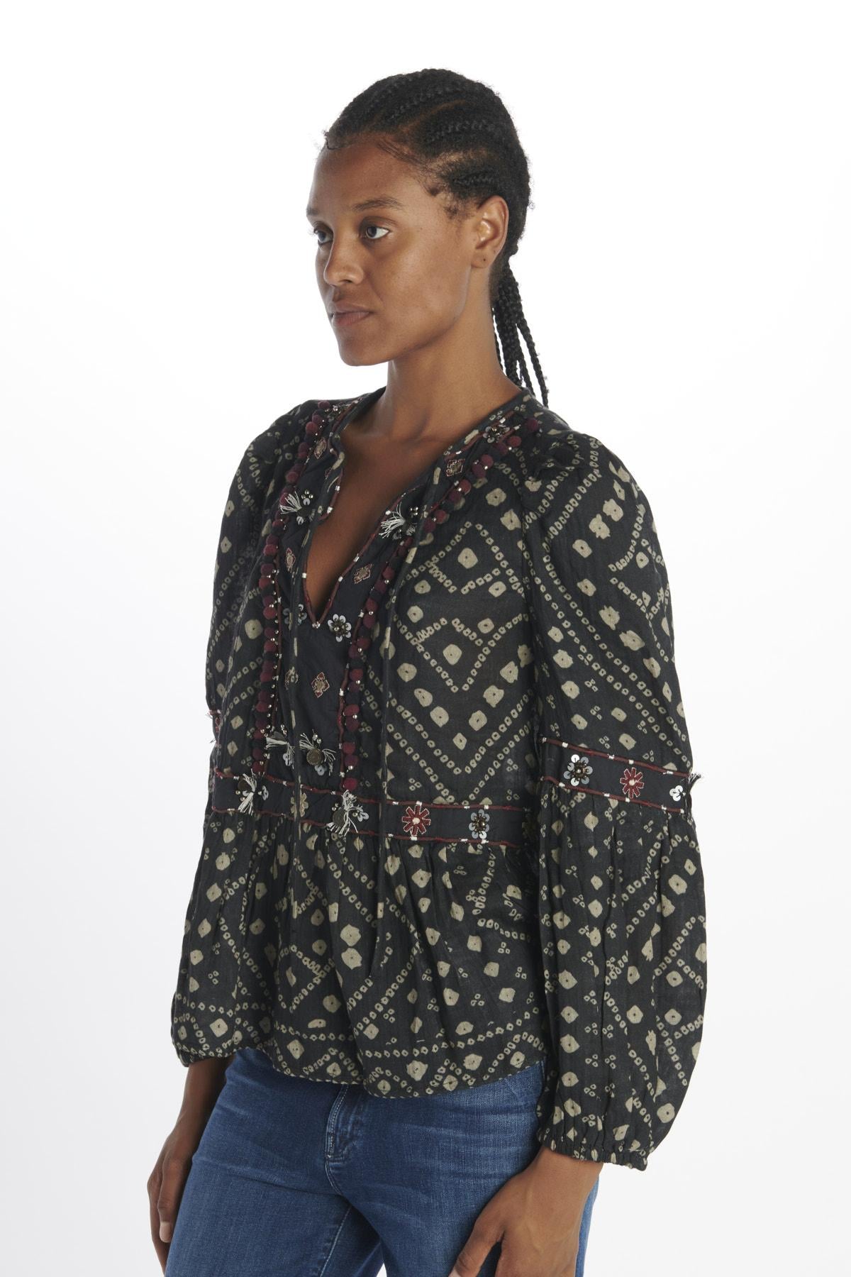  132MAYAEMBROIDERY BLACK sea ny 