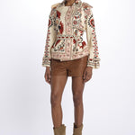 Giacca CASHEW MANDALA trench stampa fiori 329708 CREAM farm rio 