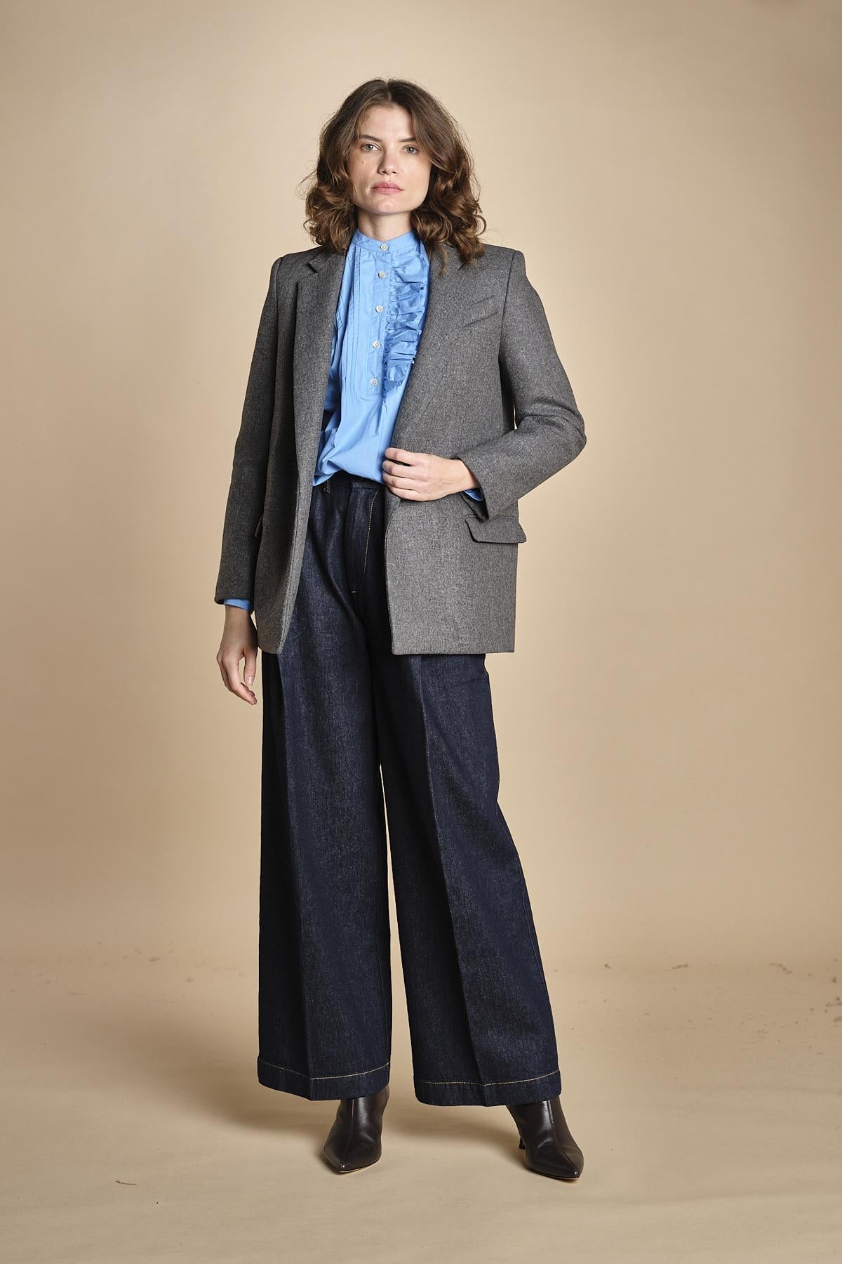 camicia con nervature e rouches FA BLUE laurence bras 