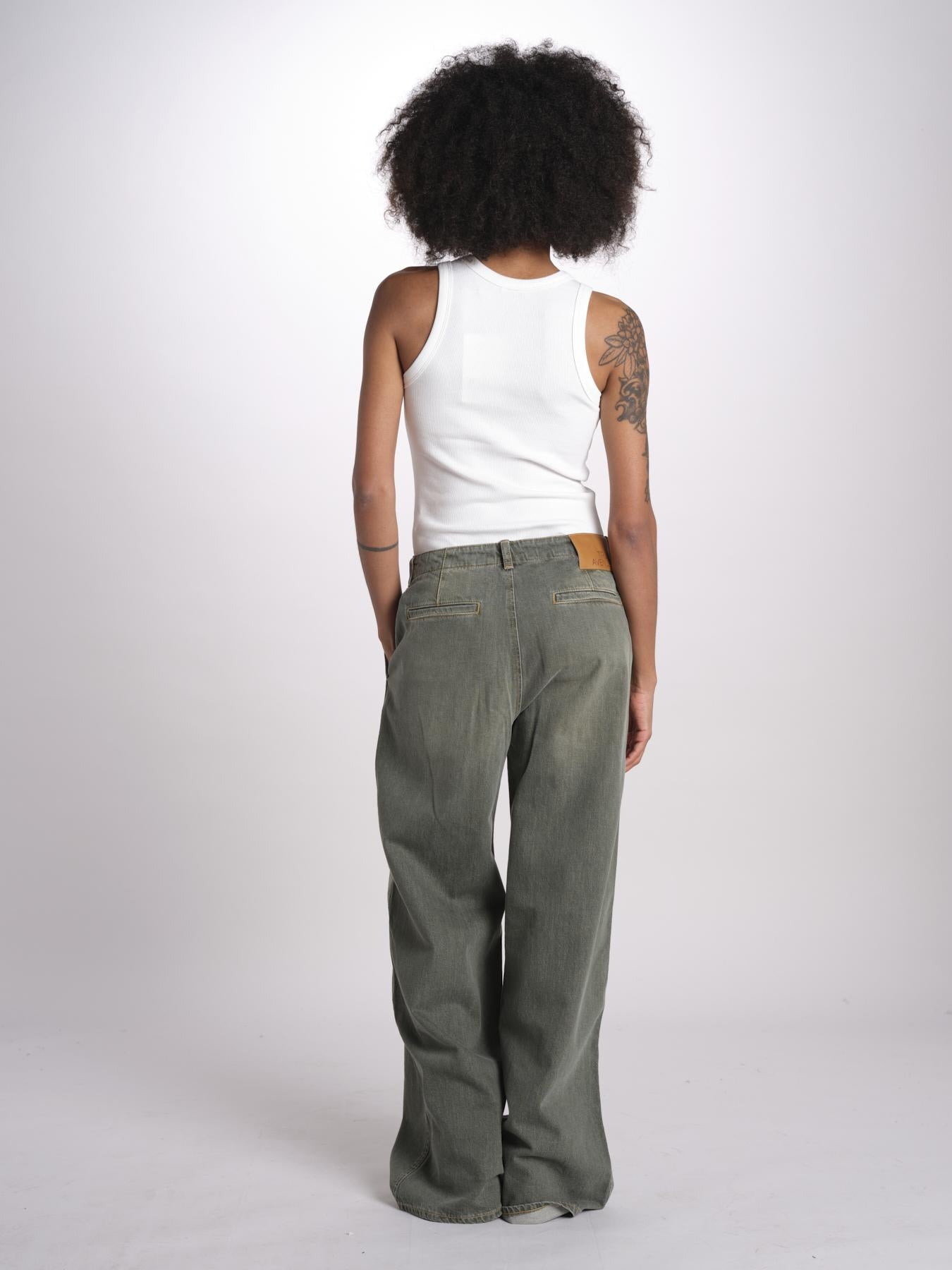 pantalone 5 tasche PIA DENIMCOLOR GREEN true avenue 