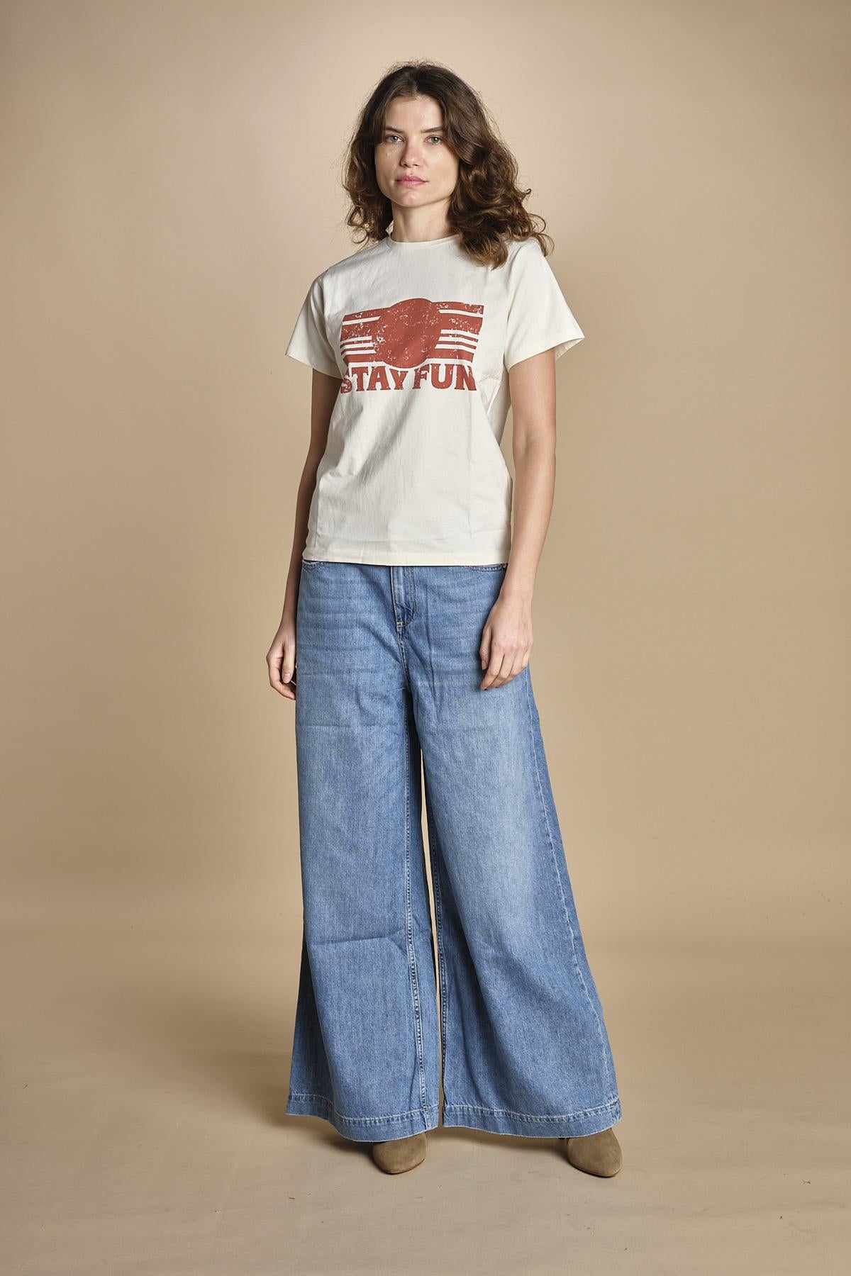tshirt stay fun REESE ECRU ba&sh 