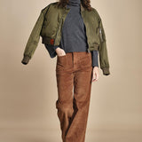 pantalone a zampa con taschine FAUVE WX CARAMEL fam 