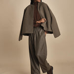 PINOT pantalone in flanella con elastico PINOT MINK MELANGE sofie d'hoore 