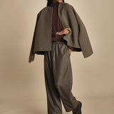 PINOT pantalone in flanella con elastico PINOT MINK MELANGE sofie d'hoore 
