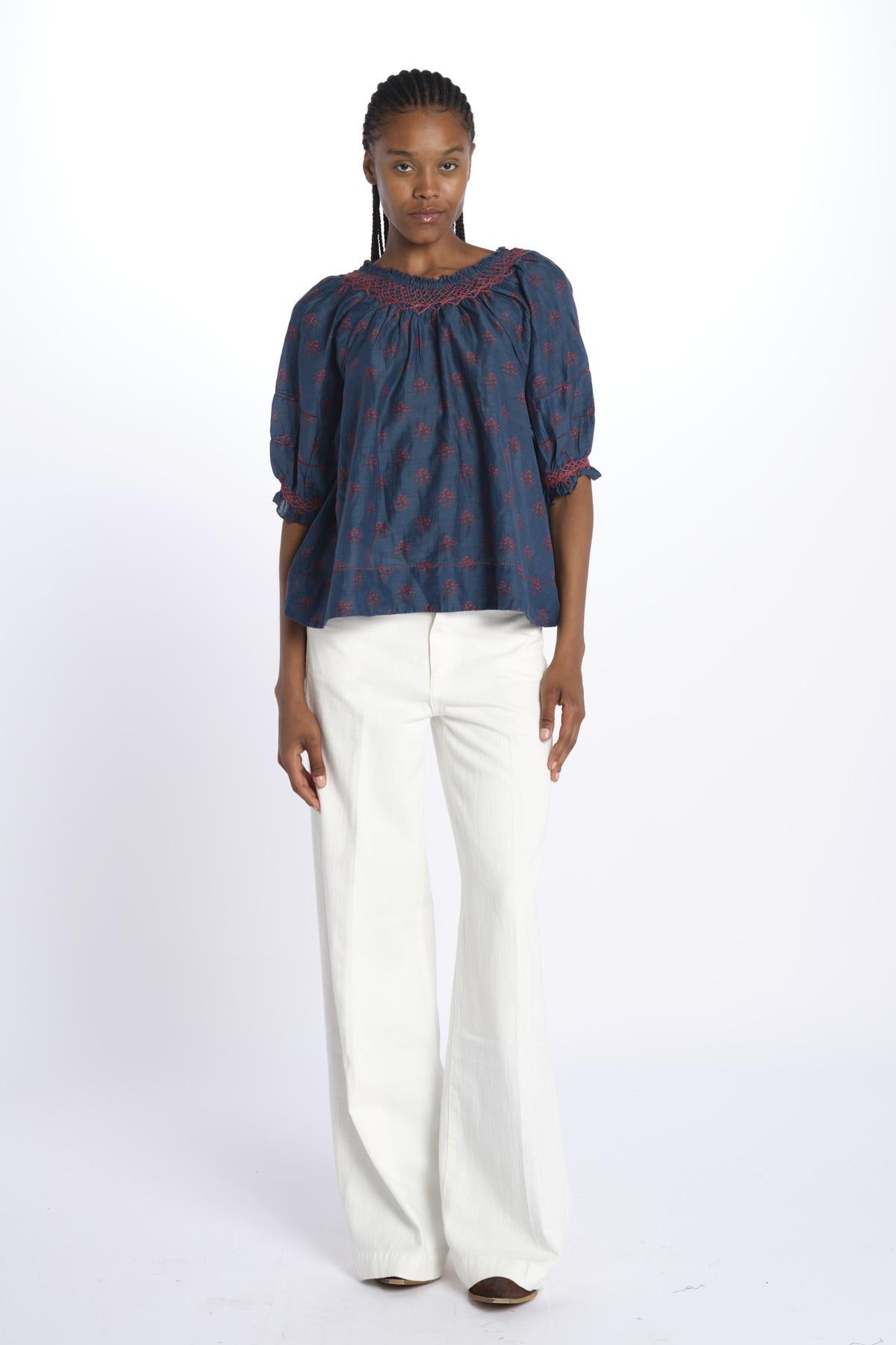 Camicia LINDI stampata punto smole 6499269 INDIGO m.a.b.e. 