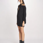 mini abito con collo intrecciato 41235-412 NERO 29 federica tosi 