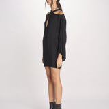 mini abito con collo intrecciato 41235-412 NERO 29 federica tosi 