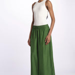 PALAZZO pantaloni in seta  by milaura. BE24252PANT GREEN benaras soleil 