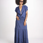 camicia con bottoni CLARENCELK DENIM laraethnics 