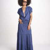 camicia con bottoni CLARENCELK DENIM laraethnics 