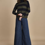 dolcevita over a righe D324Imc BLU_OLIVA milaura 