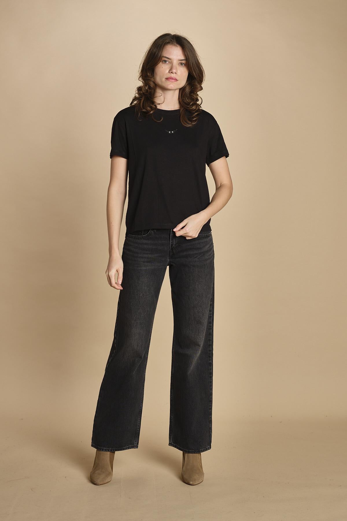 t-shirt con ali di strass. JWTS01669 NPIR 001 zadig & voltaire 