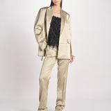 pantalone in shantung B033-5980-1186 KAKI CHIARO n21 