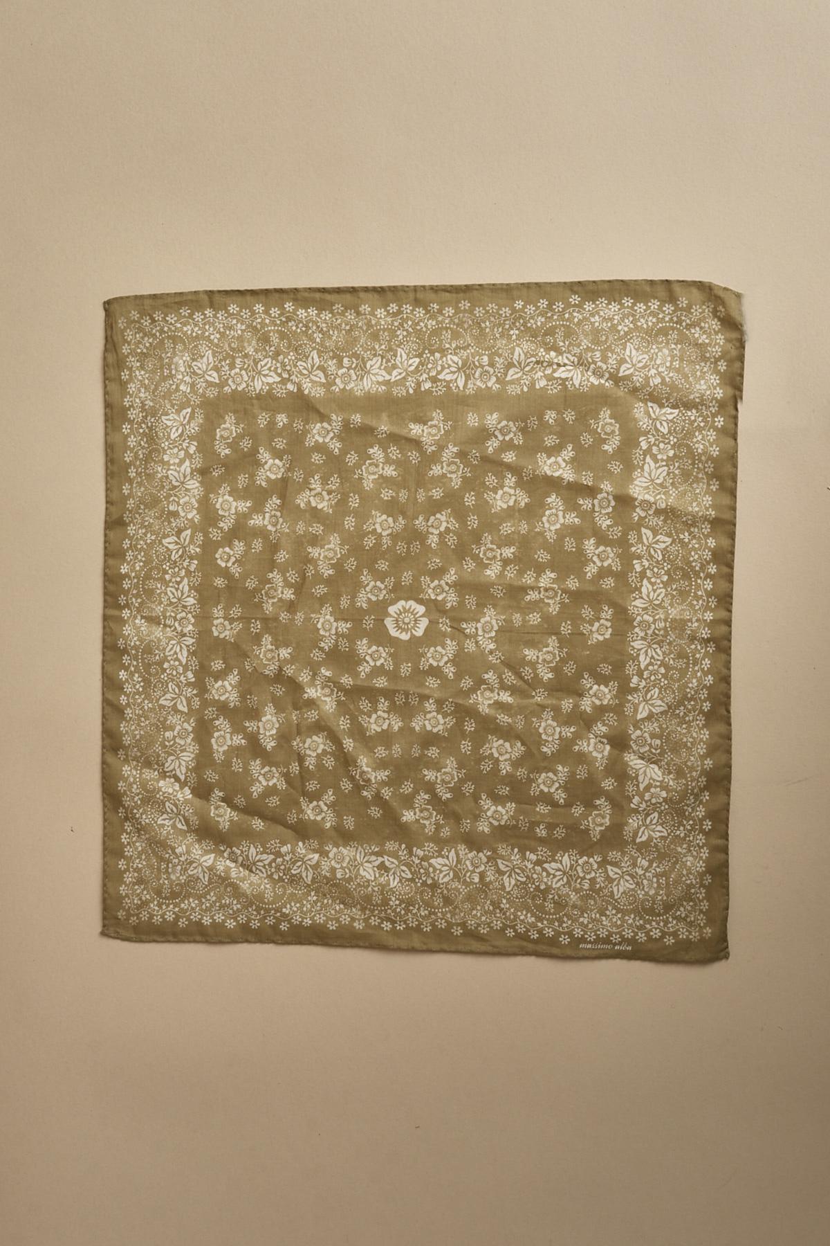 fazzoletto quadrato in voille di cotone con stampa bandana POCKET VERDE massimo alba 