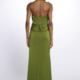 MAISON GROWN abito in satin scollo americano 10112295 8611 halston 