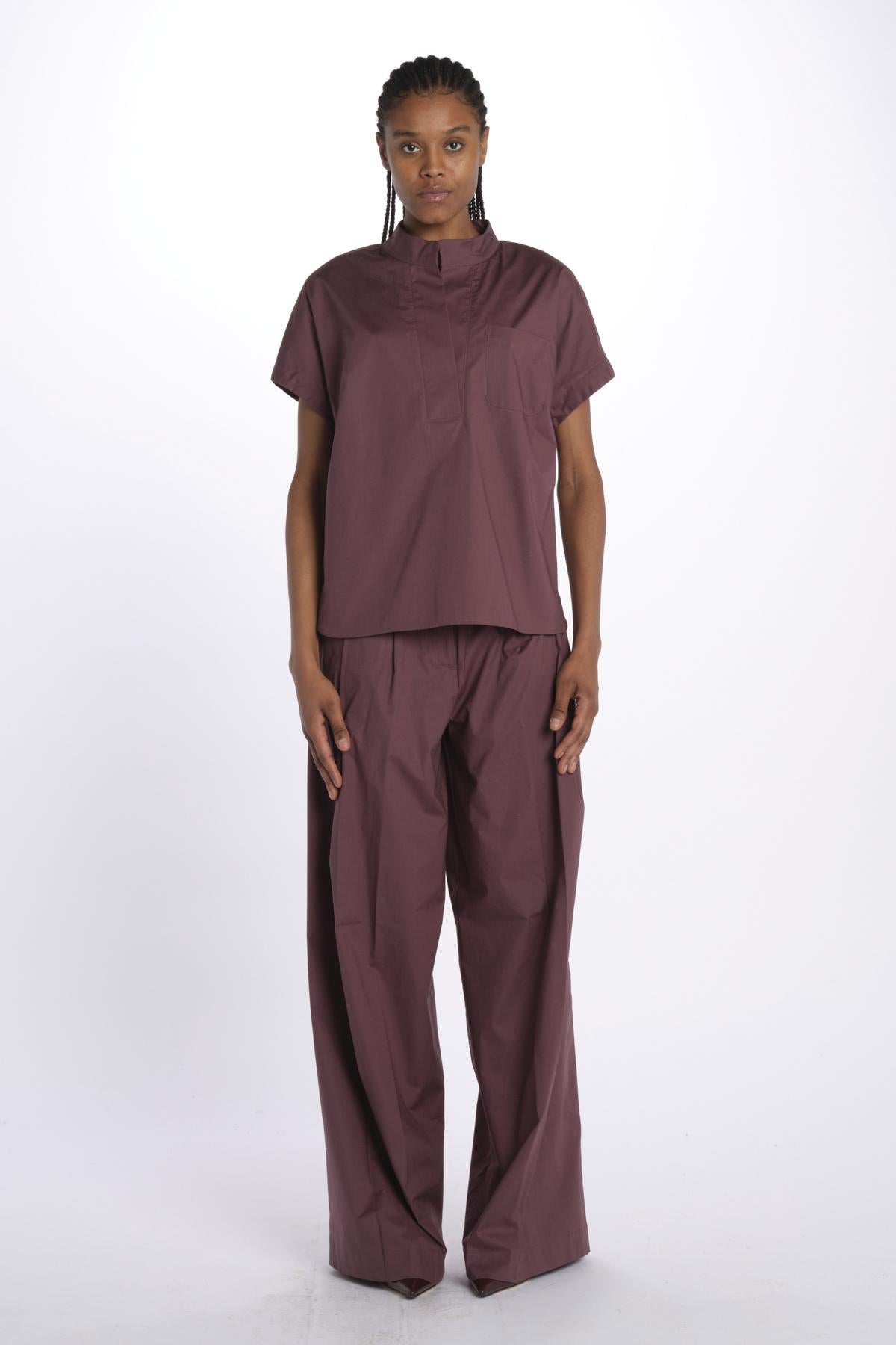 Camicia ILENIA popeline ILENIA IL31 BURGUNDY nine in the morning 