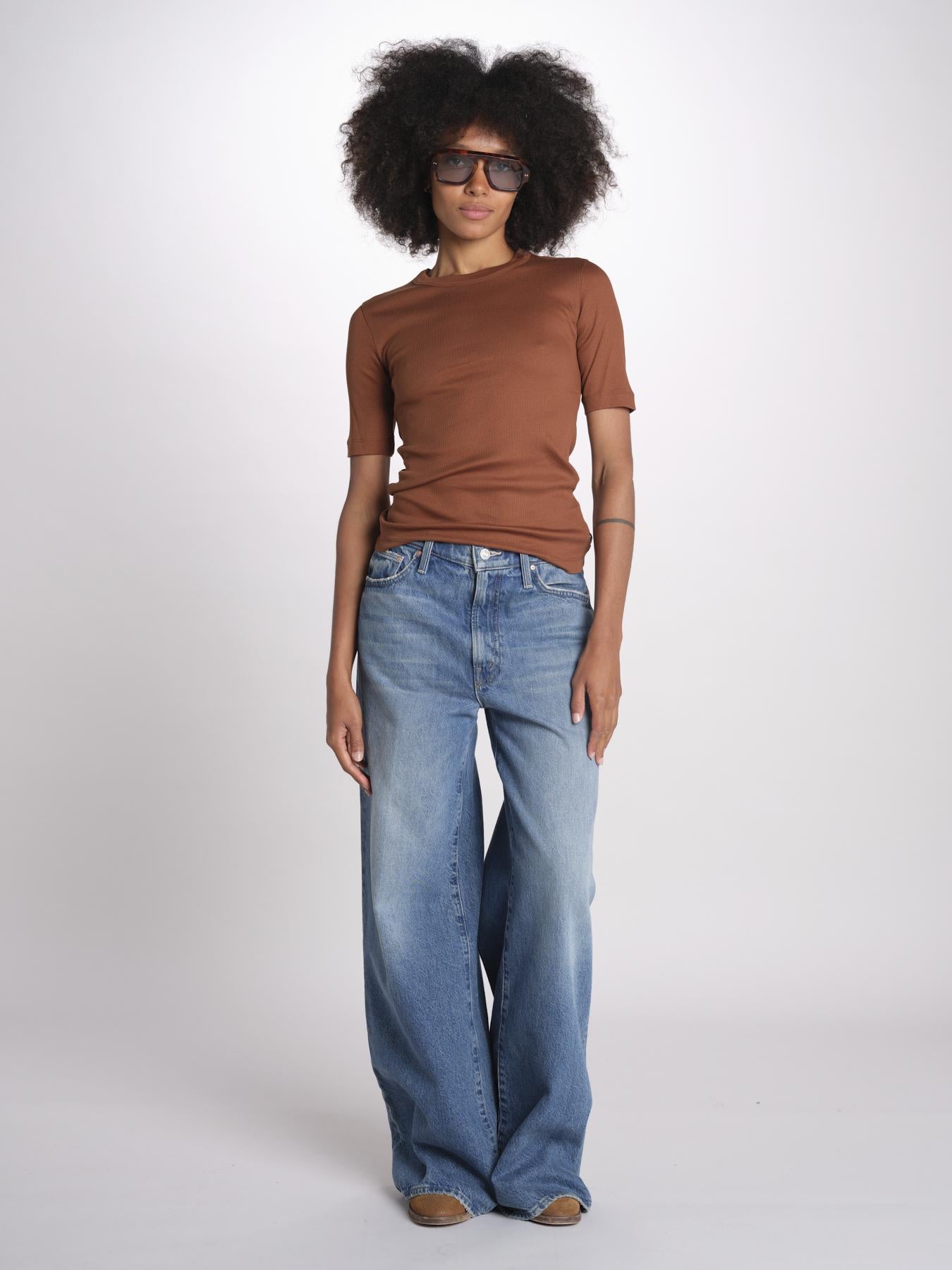 tshirt manica corta a costine KRISTIN IO1100X2351 TOBACCO BR208 ivy oak 