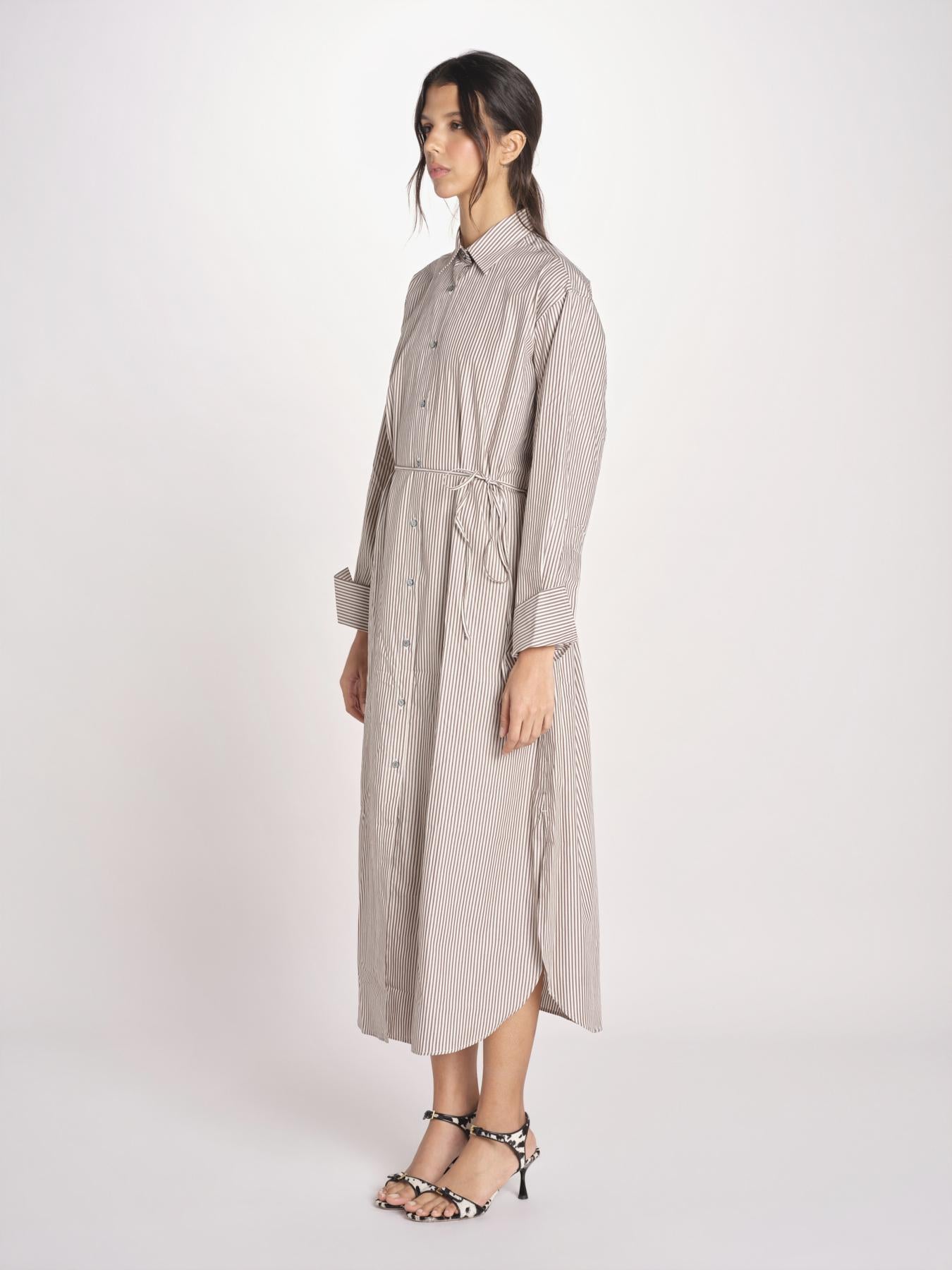 chemisier a righe 16R537CO253 P158 BROWN ines de la fressange 