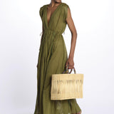 MIKONOS maxi abito con scollo senza maniche MIKONOS BASILIC laraethnics 