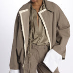 Bomber reversibile ecopelle e galles di cotone BOMBER TRENCH VEGANLEATHER jejia 