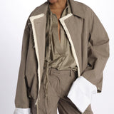 Bomber reversibile ecopelle e galles di cotone BOMBER TRENCH VEGANLEATHER jejia 