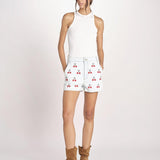 short in denim EMBROIDERED CHERRY 349041 DENIM farm rio 