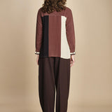 camicia con collo a pannelli BL_3261T BROWN bodice 