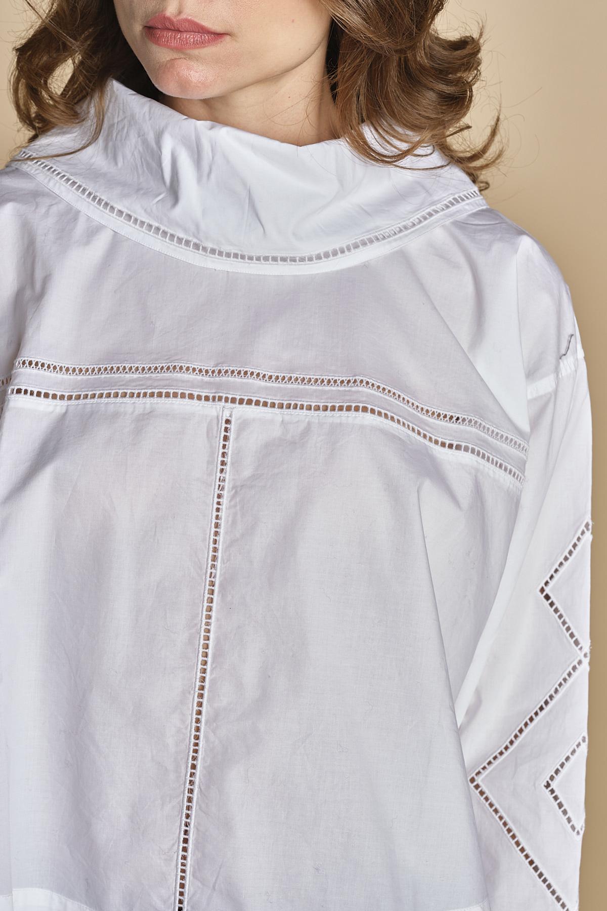 camicia collo alto e ajour. CHE0232 BLA0125W soeur 