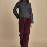 pantalone a zampa con taschine FAUVE WX BORDEAUX fam 