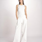 pantalone over effetto waffle KATHERINE MJD27_SHUKU3 WHITE WAFFLE jejia 