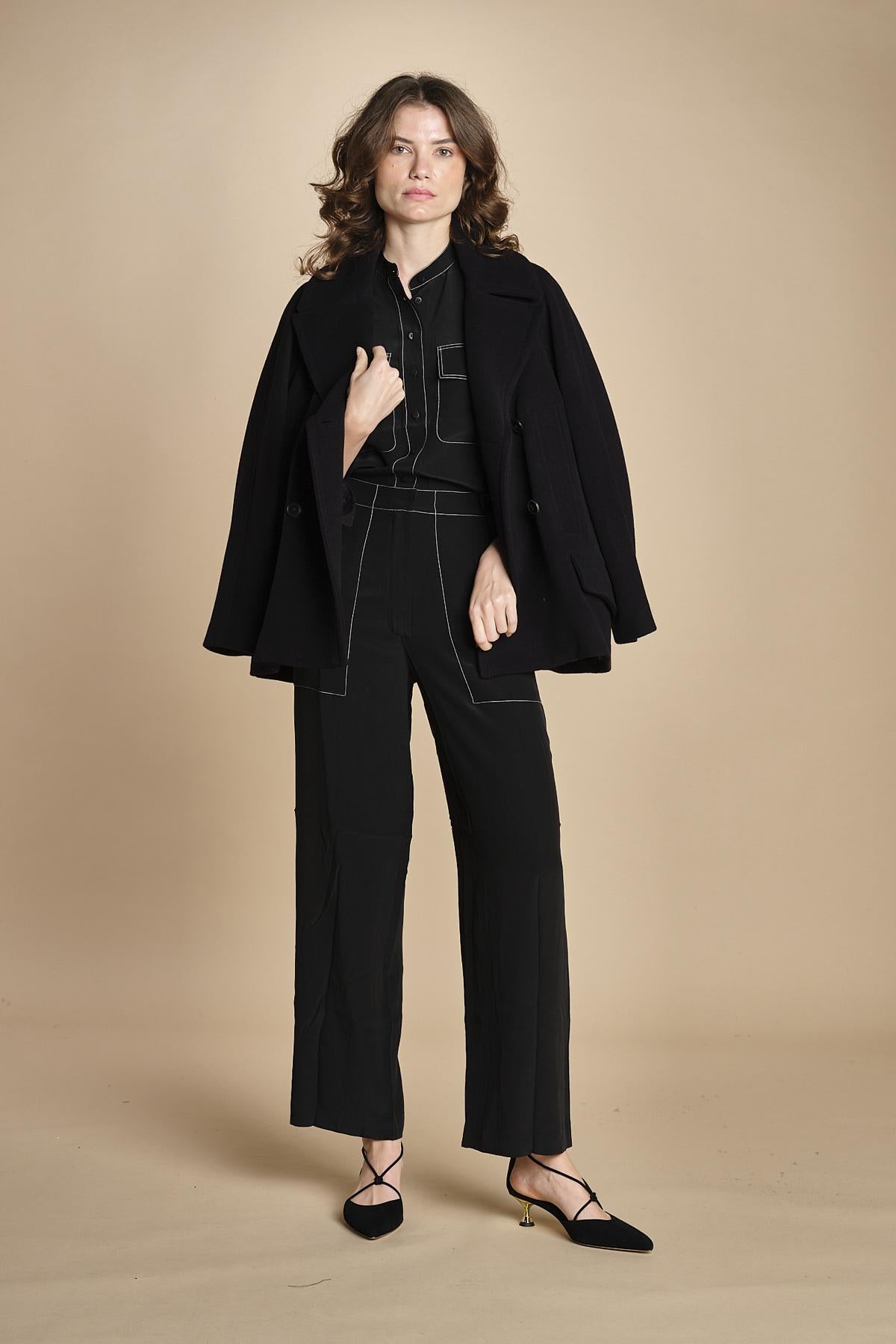 tuta con manica plisse BL_2269J BLACK bodice 