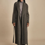 cappotto lungo in jersey di cachemire spinato T8955M MORO dusan 