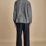 camicia voille lana con rouches MAGRITTE LIGHT GREY laurence bras 