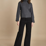 denim a zampa con taschine FAUVE BLACK fam 