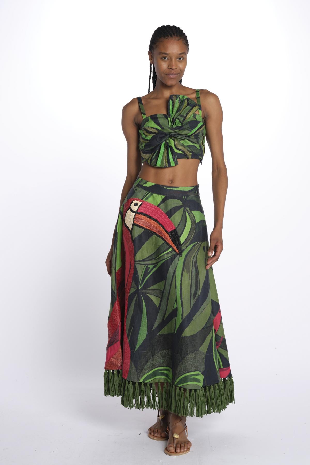 Gonna COCONUT TREE FLOW pappagallo 331963 MULTICOLOR farm rio 