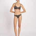 slip in satin CARL L25101048 DARK GREEN 782 love stories 