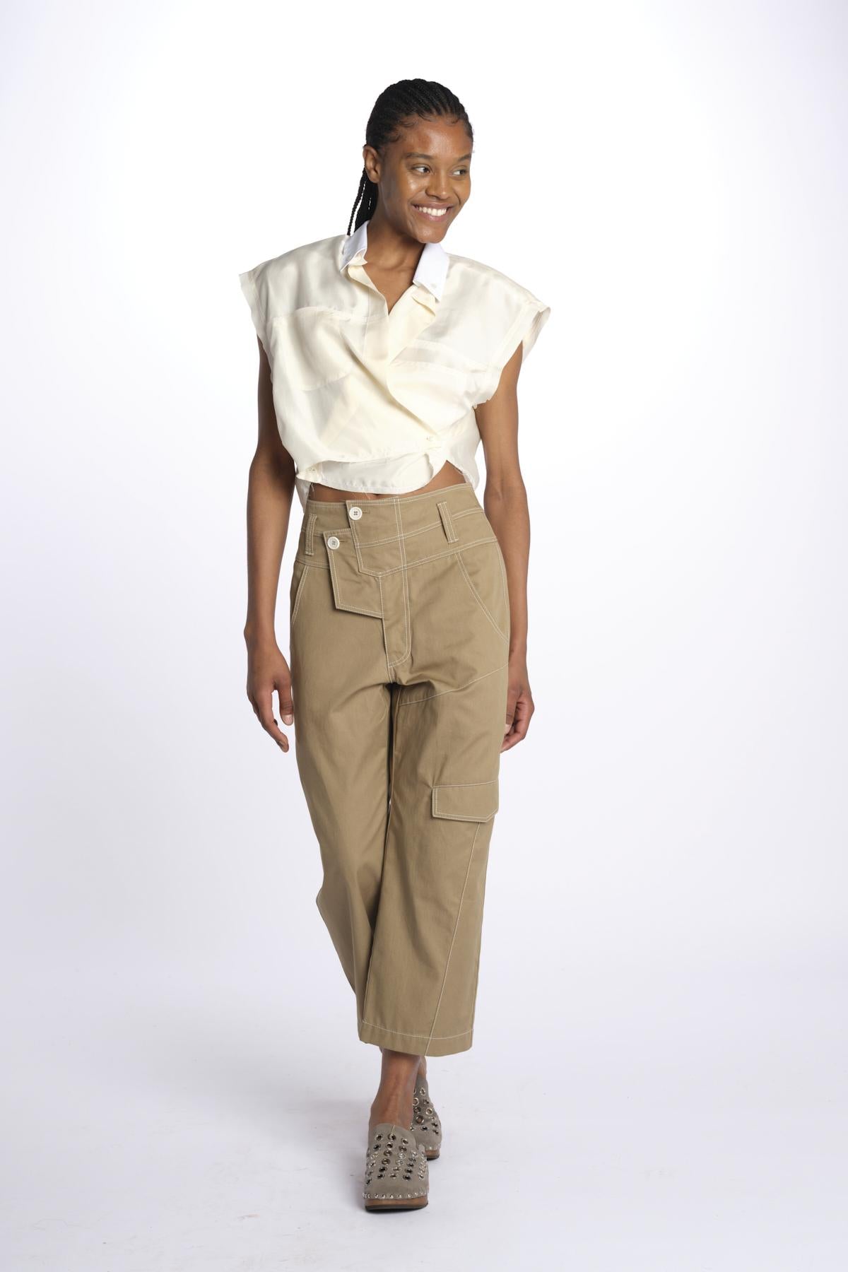 Pamtaloni WORK PANT con tasche 10815 070 KHAKI jejia 