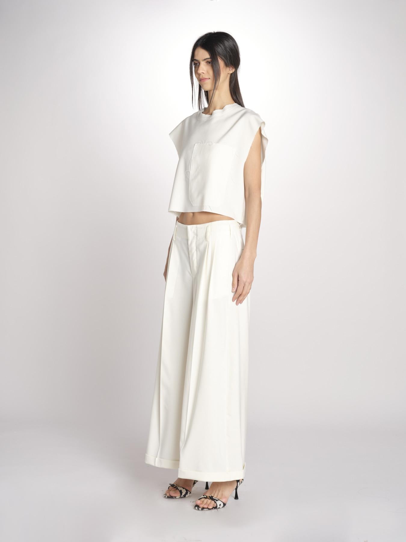 pantalone in crepe CHARLIZE MJD238_76C555 ECRU jejia 