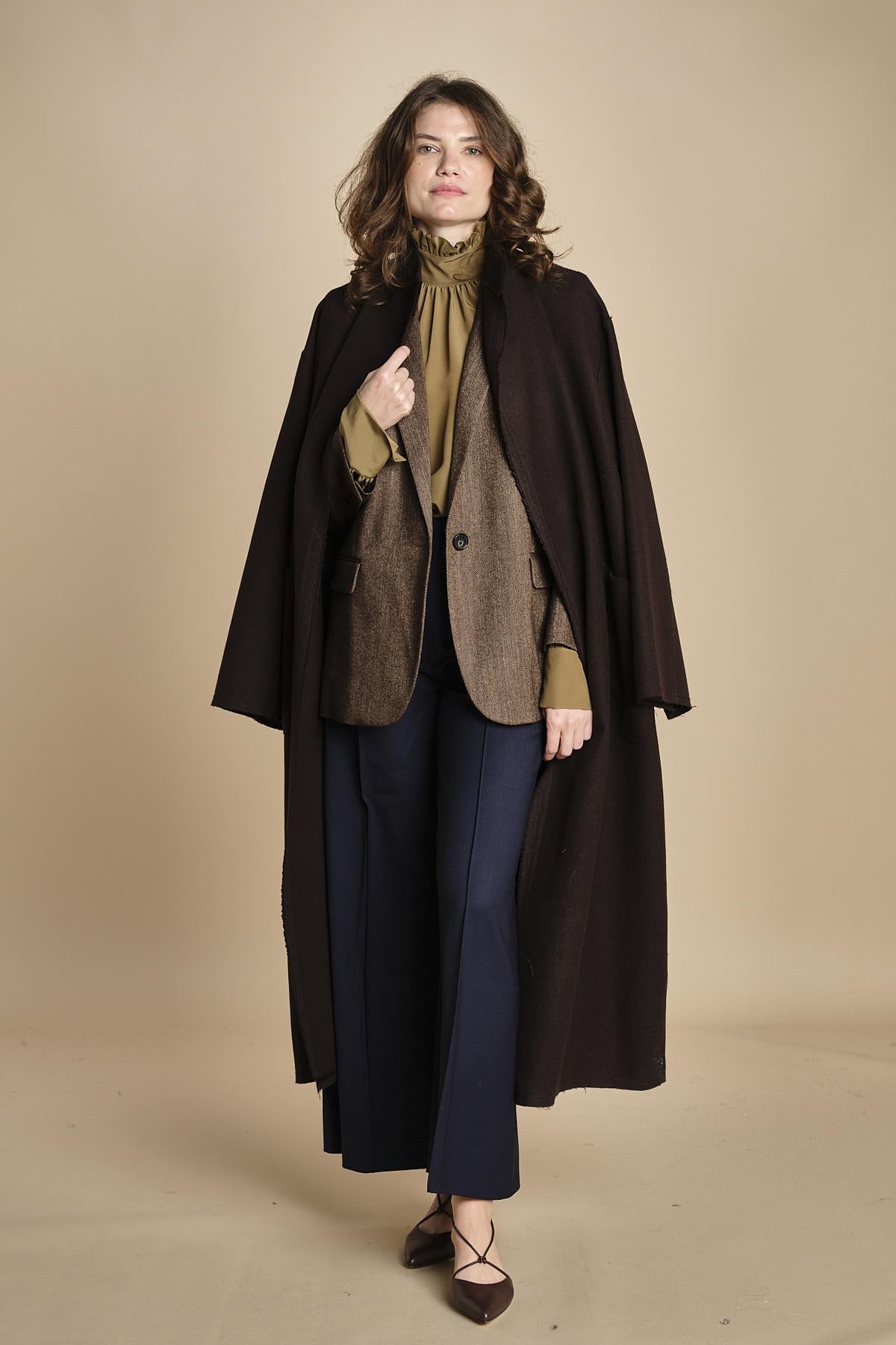 pantalone over con nervature in gabardine ORIANA 540339 15 quelledue 