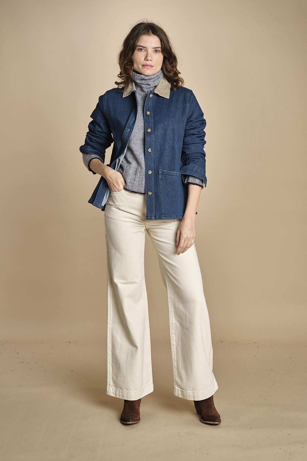 giacca camicia denim LV28CI BLU fam 