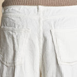 pantalone in velluto cropped ZELDA IVORY true avenue 