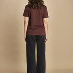 t-shirt con scritta e strass. JWTS02868 BURGUNDY 540 zadig & voltaire 