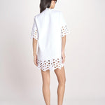 tunica con intarsi LEILA 730 WHITE sea ny 
