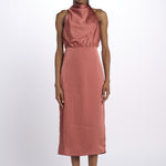 Abito SOLANGE midi scollo dietro 12248047 TERRACOTTA malina 