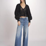 Camicia over con pizzo MELODY BLACK mes demoiselles 